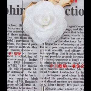Fabric Flower Brooches Men/Women Brooch Pin White